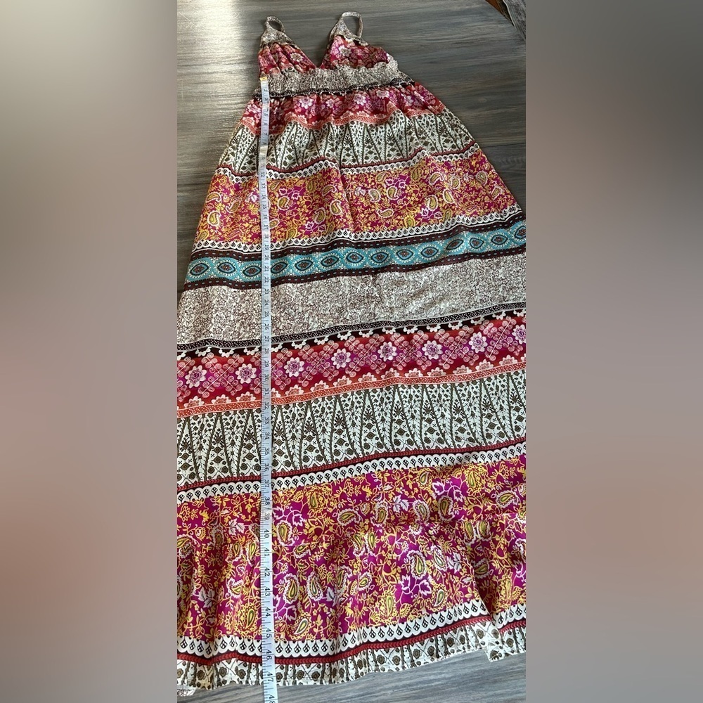 Anthropologie Revolve Boemo Boho Hippie Multi Pattern Maxi Sundress Size M - Picture 10 of 15